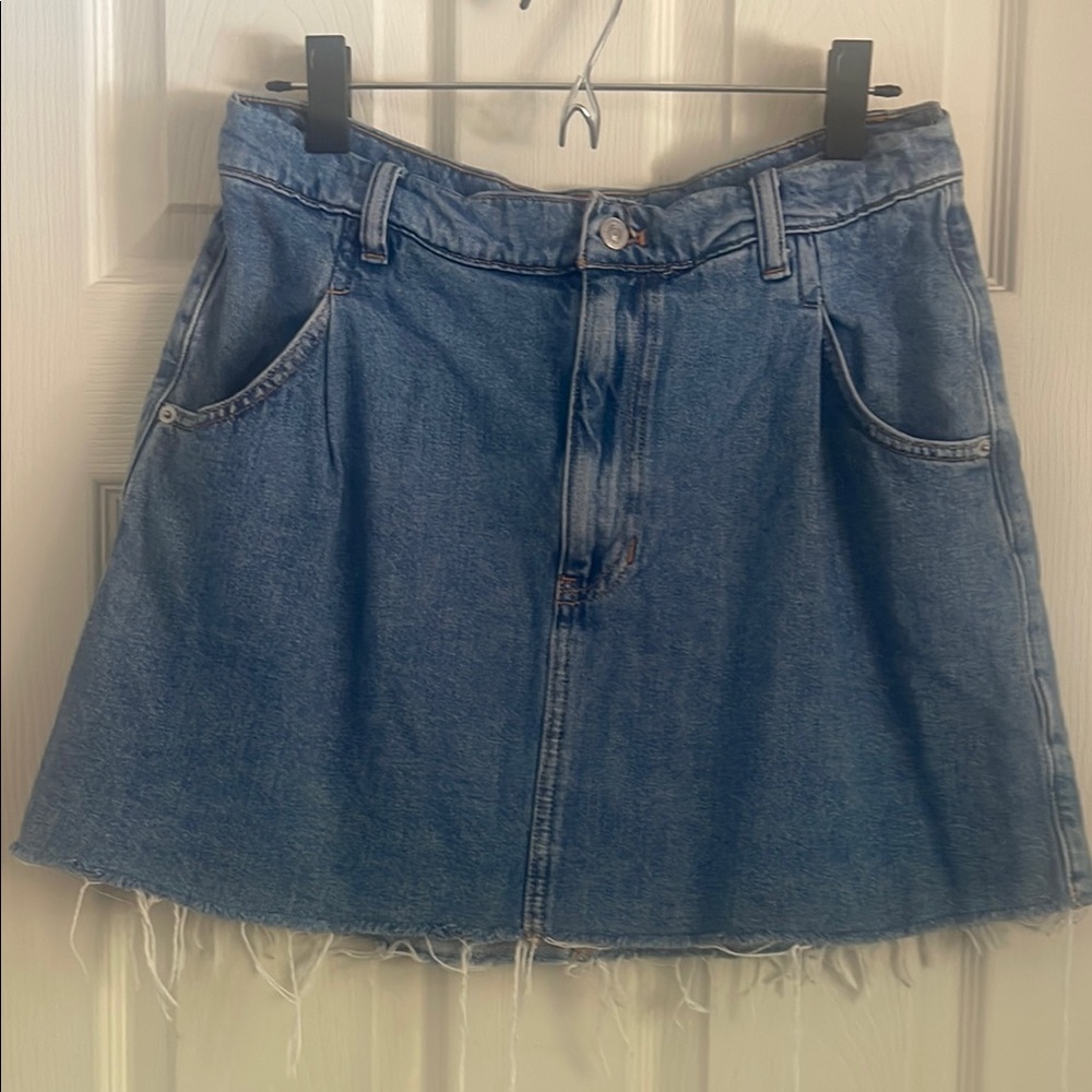 We The Free Blue A-Line Mini Skirt Casual